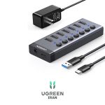 هاب 7 پورت USB.3 یوگرین از نما سه بعدی هاب 7 پورت USB.3 یوگرین مدل CM481-90307 - خاکستری