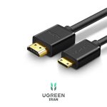 کابل 2.0 HDMI به Mini HDMI یوگرین مدل HD108-11167 طول 1.5 متر - مشکی از نما سه بعدی کابل 2.0 HDMI به Mini HDMI یوگرین مدل HD108-11167 طول 1.5 متر - مشکی