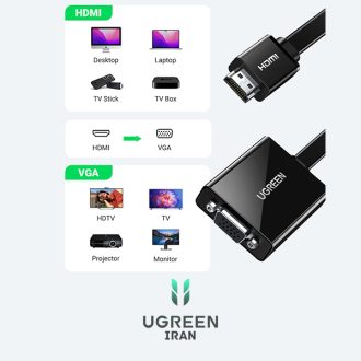 تبدیل HDMI به VGA یوگرین 40248-MM103 ( به همراه جک 3.5 میلی متر ) - مشکی