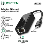 مبدل USB-C به LAN یوگرین مدل US236-50307 ویژگی ها مبدل USB-C به LAN یوگرین مدل US236-50307 - مشکی