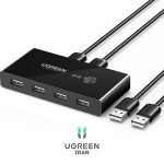 هاب سوئیچ 2 در 4 پورت USB 2.0 یوگرین مدل 30767-US216 از نما سه بعدی هاب سوئیچ 2 در 4 پورت USB 2.0 یوگرین مدل 30767-US216 - مشکی