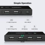 هاب سوئیچ 2 در 4 پورت USB 2.0 یوگرین مدل 30767-US216 محل های اتصال هاب سوئیچ 2 در 4 پورت USB 2.0 یوگرین مدل 30767-US216 - مشکی