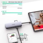 هاب 9 پورت Type-C به 3.0 USB با قابلیت PD یوگرین مدل 70409-CM286 - خاکستری