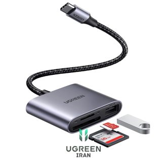 هاب 3 پورت USB-C 3.0 به USB با درگاه کارت حافظه یوگرین 80798-CM387 - خاکستری